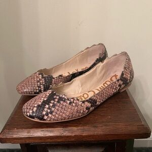 Sam Edelman Snake Print Leather Augusta Ballet Flats